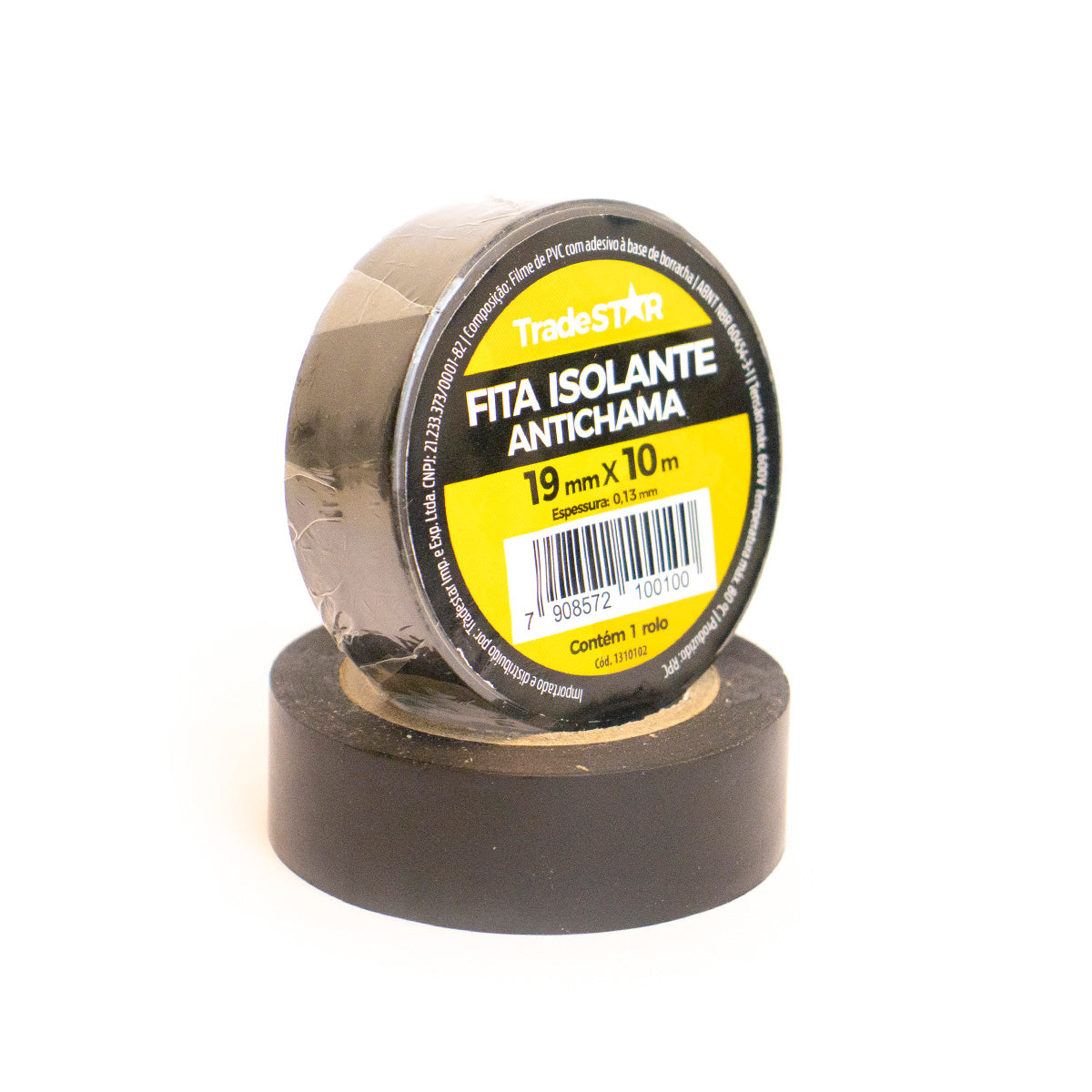 Kit 100 Rolos de Fita Isolante PVC Preta Tradestar 19mm x 10m para isolamento elétrico, antichama, ideal para projetos DIY e reparos elétricos. Fita isolante de alta qualidade, resistente e versátil para proteção de fios e cabos.