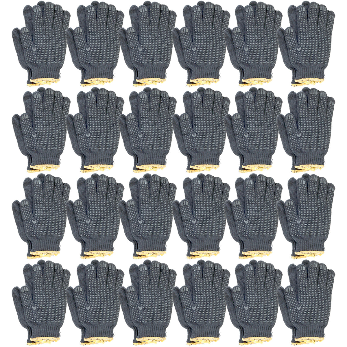 Kit 24 Pares de Luvas de Pano Tricotada Malha Pigmentada Preta EPI TradeStar - Luvas de segurança pretas, tamanho 10 polegadas, ideais para trabalhos manuais, industriais e jardinagem. Oferecem proteção e conforto.