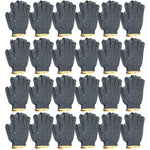 Kit 24 Pares de Luvas de Pano Tricotada Malha Pigmentada Preta EPI TradeStar - Luvas de segurança pretas, tamanho 10 polegadas, ideais para trabalhos manuais, industriais e jardinagem. Oferecem proteção e conforto.