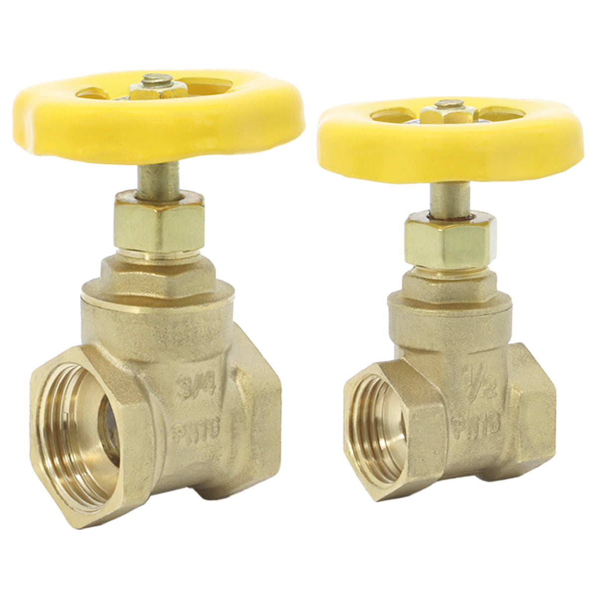 Kit 2 Registro De Gaveta 1/2 e 3/4 Polegada Latão Tradestar - Controle de fluxo de água para instalações hidráulicas, durabilidade e fácil instalação. Ideal para projetos residenciais e comerciais.