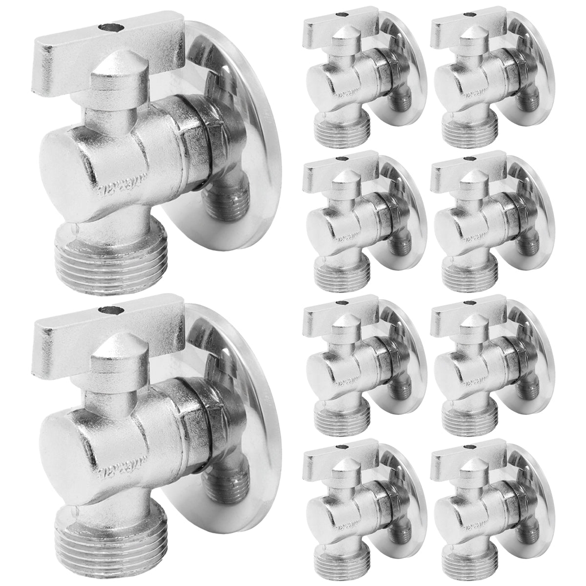 Kit com 10 registros torneira slim Tradestar para máquina de lavar roupa e louças. Design compacto, material resistente e fácil instalação. Ideal para otimizar o abastecimento de água em lavanderias e cozinhas.