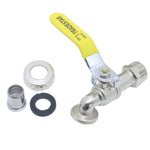 Kit com 5 Torneiras Esfera para Jardim Tradestar com bico 1/2 x 3/4 em metal, ideal para mangueiras. Torneira resistente e elegante para uso externo, perfeita para irrigação e limpeza. Inclui acessórios para instalação.