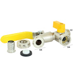 Kit com 5 Torneiras Esfera Tradestar para Tanque e Máquina com Duas Saídas 1/2x3/4 - Ideal para otimizar espaço e facilitar a rotina na área de serviço. Torneira esfera com mecanismo Tradestar, durabilidade e design elegante.