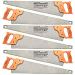 Kit com 6 serrotes profissionais Tradestar de 22 polegadas com cabo de madeira resistente. Ferramenta ideal para cortes precisos em madeira, indicada para carpinteiros, marceneiros e projetos de bricolagem. Lâmina afiada e durável, com design ergonômico para maior conforto e segurança.