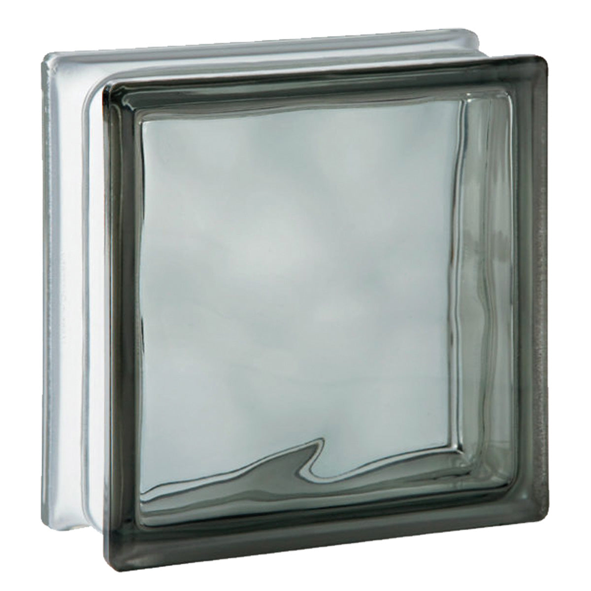 Kit 10 Tijolos Bloco de Vidro Wave Colorido 19x19x8 Cinza - Bloco de vidro cinza com design wave, ideal para divisórias, paredes e decoração de ambientes internos e externos. Proporciona claridade e um toque moderno.