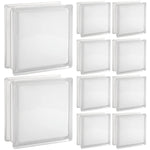 Kit 10 Blocos de Vidro Branco Tradestar 19x19x8cm - Ideal para paredes divisórias, decoração e projetos de iluminação. Blocos de vidro quadrados, translúcidos, para ambientes internos e externos. Produto original, com garantia e envio imediato.