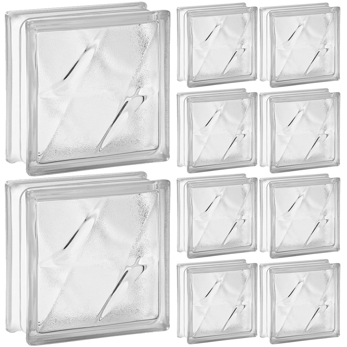 Kit 10 Tijolos Bloco de Vidro Transparente 19x19x8 Estrela - Blocos de vidro transparentes com design em estrela, ideais para decoração e construção. Perfeitos para criar ambientes personalizados e com iluminação diferenciada. Kit com 10 unidades para projetos de design de interiores e arquitetura.