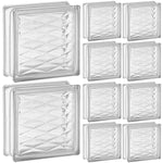 Kit 10 Tijolos Bloco de Vidro Transparente 19x19x8 com design losangos, ideal para projetos de design de interiores e decoração. Blocos de vidro transparentes para criar ambientes com luz natural e designs personalizados.