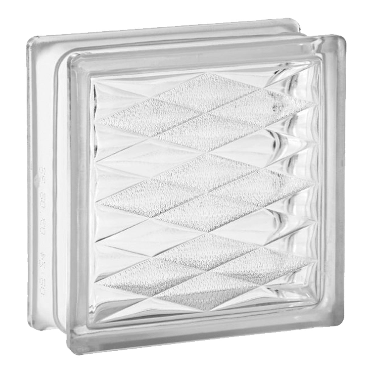 Kit 10 Tijolos Bloco de Vidro Transparente 19x19x8 Losangos - Bloco de vidro transparente com design losango, ideal para decoração e construção de ambientes personalizados, permitindo a passagem de luz natural e criando efeitos visuais únicos. Perfeito para projetos de design de interiores e arquitetura.