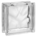 Kit 10 Tijolos Bloco de Vidro Transparente 19x19x8 Ondas - Bloco de vidro transparente com design de ondas, ideal para projetos de design de interiores e arquitetura, proporcionando elegância e iluminação natural.