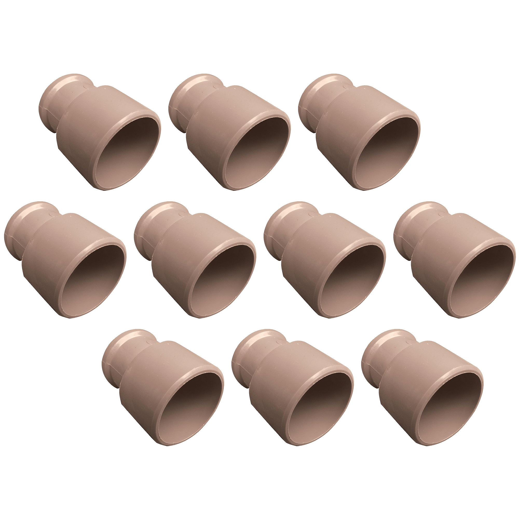 Kit com 10 Buchas de Redução Soldável Longa 50 x 25mm Akato, ideal para instalações hidráulicas. Buchas de PVC marrom, com bolsa e ponta soldável, garantindo conexões seguras e sem vazamentos. Reduz diâmetros em tubulações, facilitando a instalação e vedação. Produto original, novo e com garantia.