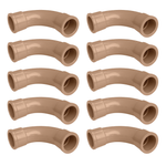 Kit com 10 Curva 90º Curta Soldável 50mm Akato - Ideal para instalações hidráulicas. Peças de PVC resistentes e duráveis para mudanças de direção em tubulações de 50mm. Solução completa para encanamento, pronta entrega e garantia.
