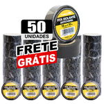 Kit com 50 rolos de fita isolante PVC preta antichama Tradestar 19mm x 10m, ideal para isolamento elétrico, proteção de fios e cabos. Frete grátis.
