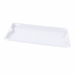 Bandeja Multiuso 48x33cm com lanche completo: hambúrguer, batata frita e refrigerante, ideal para restaurantes e fast food. Bandeja de plástico resistente, fácil de limpar e organizar.
