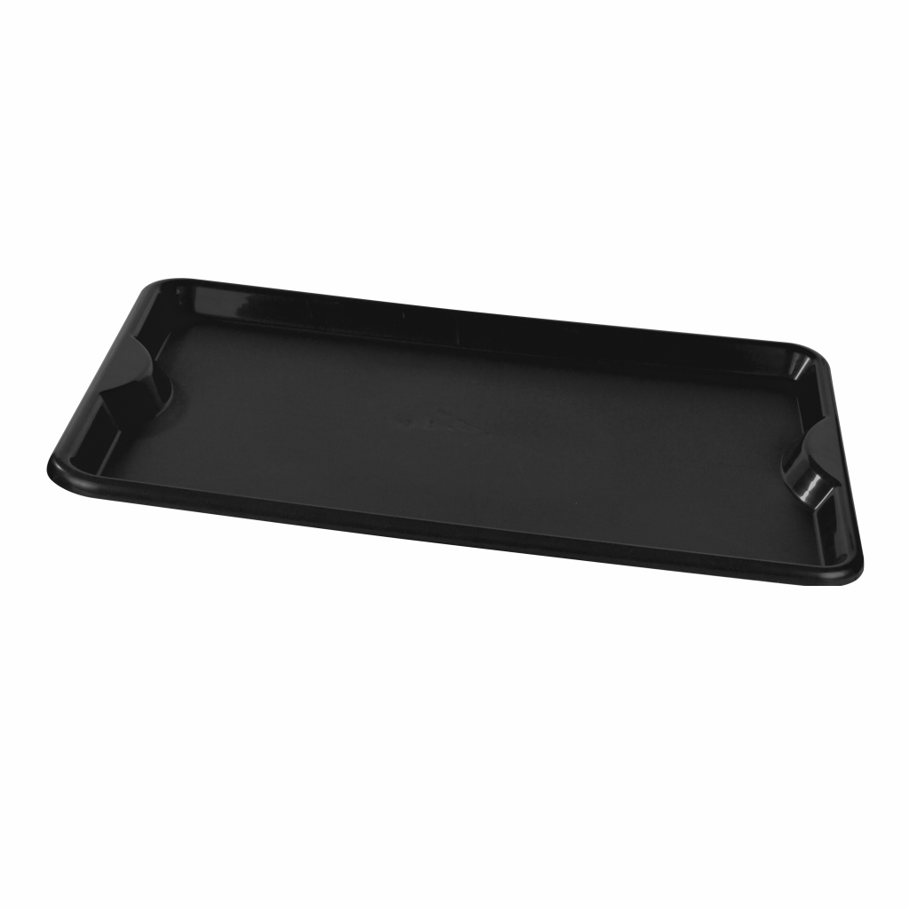 Bandeja Multiuso 48x33cm com lanche completo: hambúrguer, batata frita e refrigerante, ideal para restaurantes e fast food. Bandeja de plástico resistente, fácil de limpar e organizar o serviço.