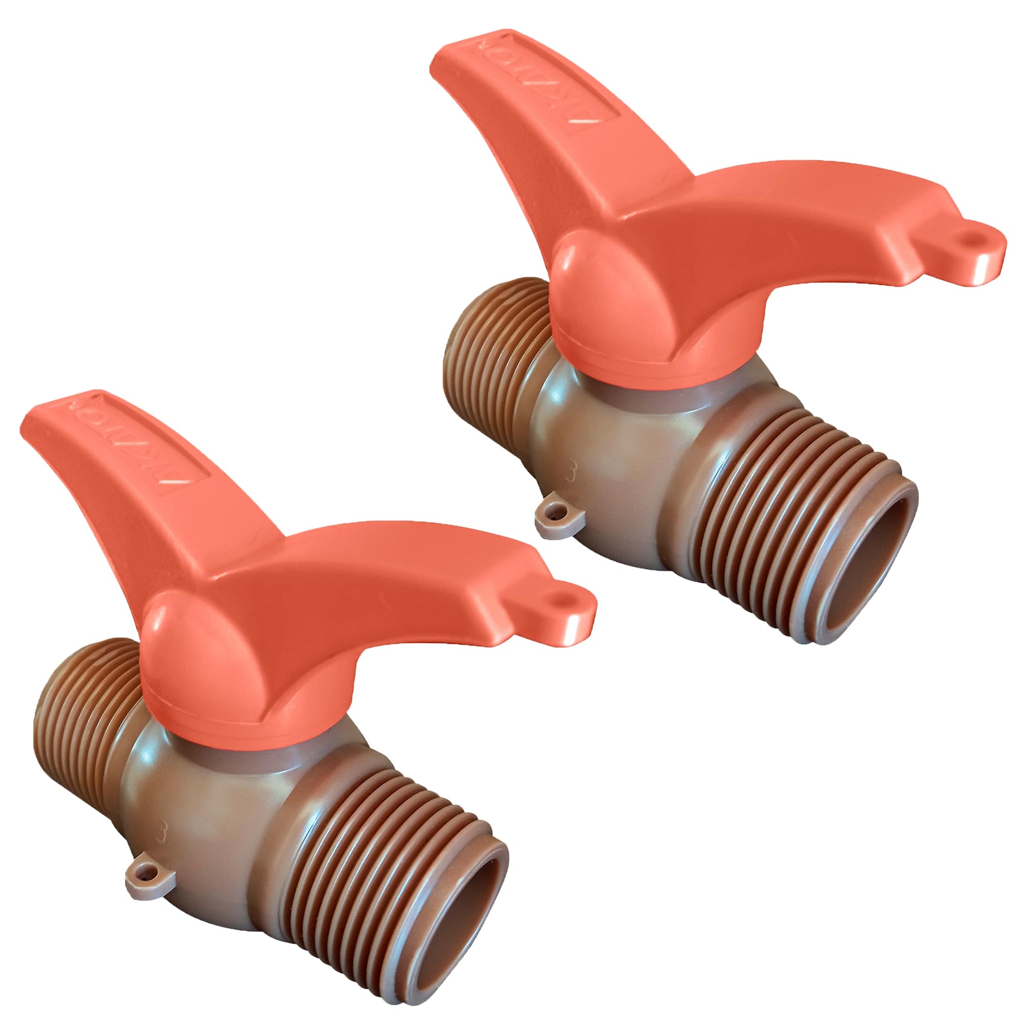 Kit com 2 registros de esfera 3/4" com rosca externa Akato, ideal para controle de fluxo de água em instalações hidráulicas de água fria. Fabricado em PVC resistente e durável. Kit com 2 unidades, envio imediato.