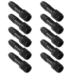 Kit com 10 adaptadores internos 3/4" pretos Akato. Conectores de polietileno para sistemas hidráulicos, ideais para montagem segura e eficiente. Adaptadores com rosca interna de 3/4 polegadas, duráveis e resistentes.