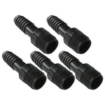 Kit com 5 adaptadores de redução interno 1/2" x 3/8" preto, feitos de polietileno. Ideal para conexões hidráulicas, proporcionando montagem segura e eficiente. Adaptador com rosca interna de 1/2 polegada e 3/8 polegadas. Kit com 5 unidades, envio imediato.