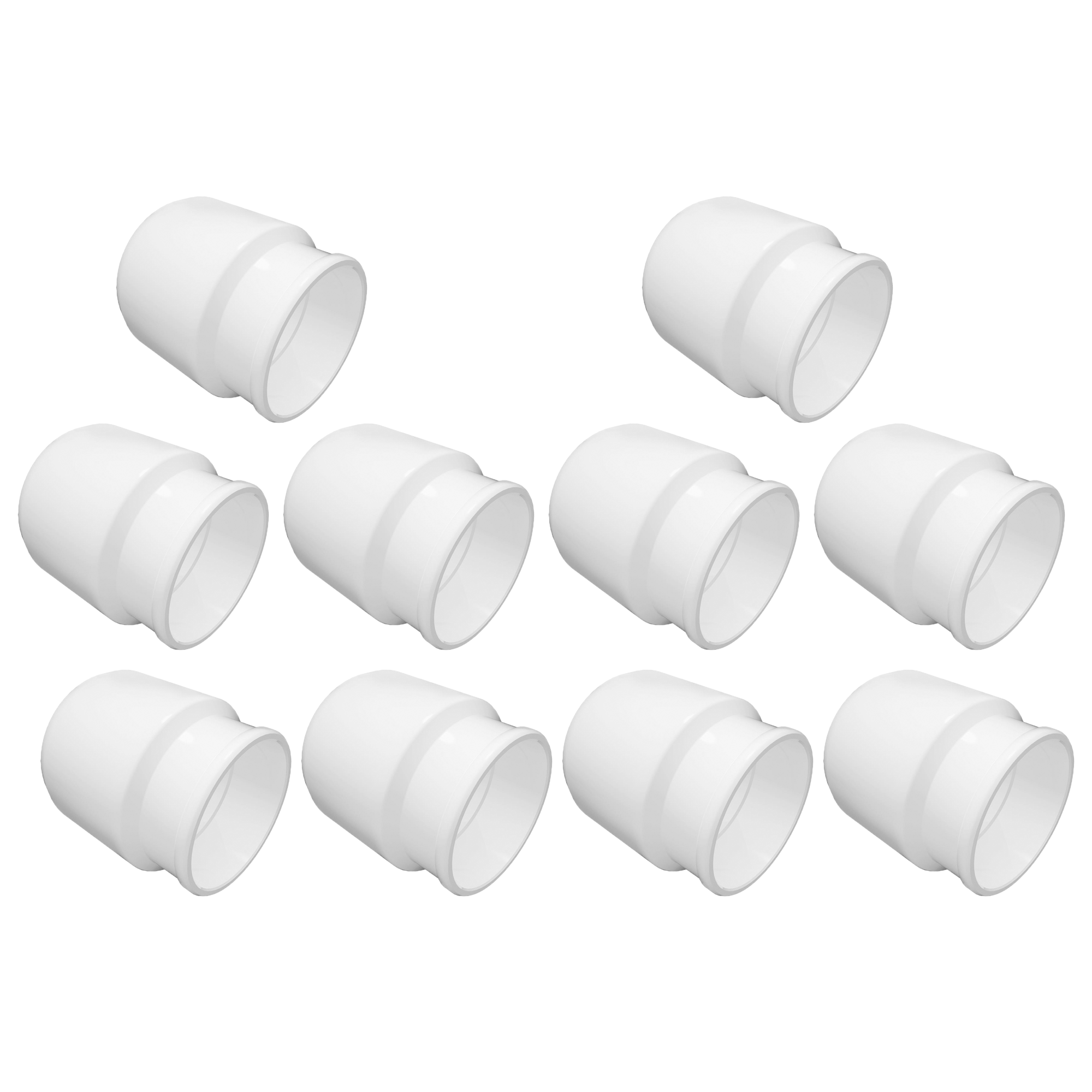 Kit com 10 Buchas de Redução SN DN50x40mm para Esgoto - Conexão eficiente para tubos de esgoto de diferentes diâmetros. Buchas brancas de PVC, ideais para instalações hidráulicas residenciais e comerciais. Produto original, novo, com garantia e envio imediato.