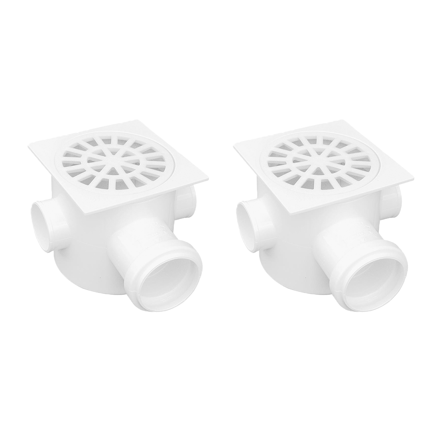 Kit com 2 Caixas Sifonadas DN100 Akato para sistema de esgoto, com 3 entradas e saída DN50. Ideal para instalações hidráulicas, garantindo durabilidade e fácil manutenção. Produto original, novo e com garantia.