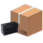 Kit com 100 Caixas de Luz 4x2 Embutir Preta - Ideal para instalações elétricas residenciais e comerciais. Caixa de embutir preta, resistente e durável. Kit com 100 unidades, envio imediato.