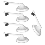 Kit com 5 chuveiros ducha de plástico branco Akato 4 polegadas com registro. Ideal para banheiros, oferece fluxo de água confortável e controle fácil. Kit com 5 unidades, envio imediato.