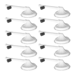 Kit com 10 chuveiros duchas de plástico branco 4" com registro Akato, ideal para banheiros. Chuveiros duráveis e com design moderno, proporcionando conforto e controle de vazão.