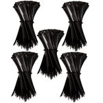 Abraçadeira de nylon preta Tradestar 2,5x150mm, ideal para organizar e fixar cabos e fios. Pacote com 500 unidades, durável e versátil para eletrônica, construção e automotivo.