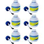 Kit com 6 frascos de cola adesivo plástico PVC Akato de 75g com pincel aplicador, ideal para colagem de tubos e conexões de PVC de água fria. Kit com 6 unidades, produto original, com garantia e envio imediato.