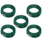 Kit com 5 rolos de arame para tela revestido em PVC verde, 1kg cada, BWG14 (2,11mm). Ideal para diversas aplicações, incluindo instalação de gesso. Arame galvanizado revestido, resistente à corrosão e com longa durabilidade.