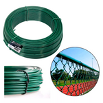 Kit com 25 rolos de arame para tela revestido em PVC verde, 1kg, BWG14 (2,11mm). Ideal para cercamentos e instalação de telas de proteção, com alta durabilidade e resistência à corrosão.