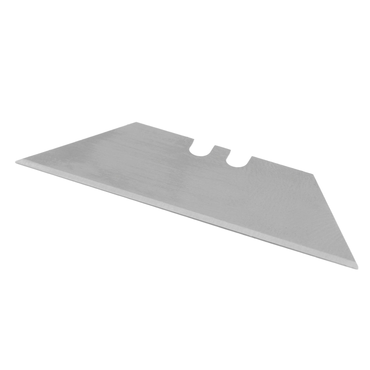 Kit com 100 lâminas bimetálicas afiadas 18mm Tradestar para estilete trapezoidal, ideal para cortes precisos em diversos materiais como plástico, carpete, couro, madeira, tecidos e papel. Lâminas duráveis, seguras e compatíveis com estiletes trapezoidais.