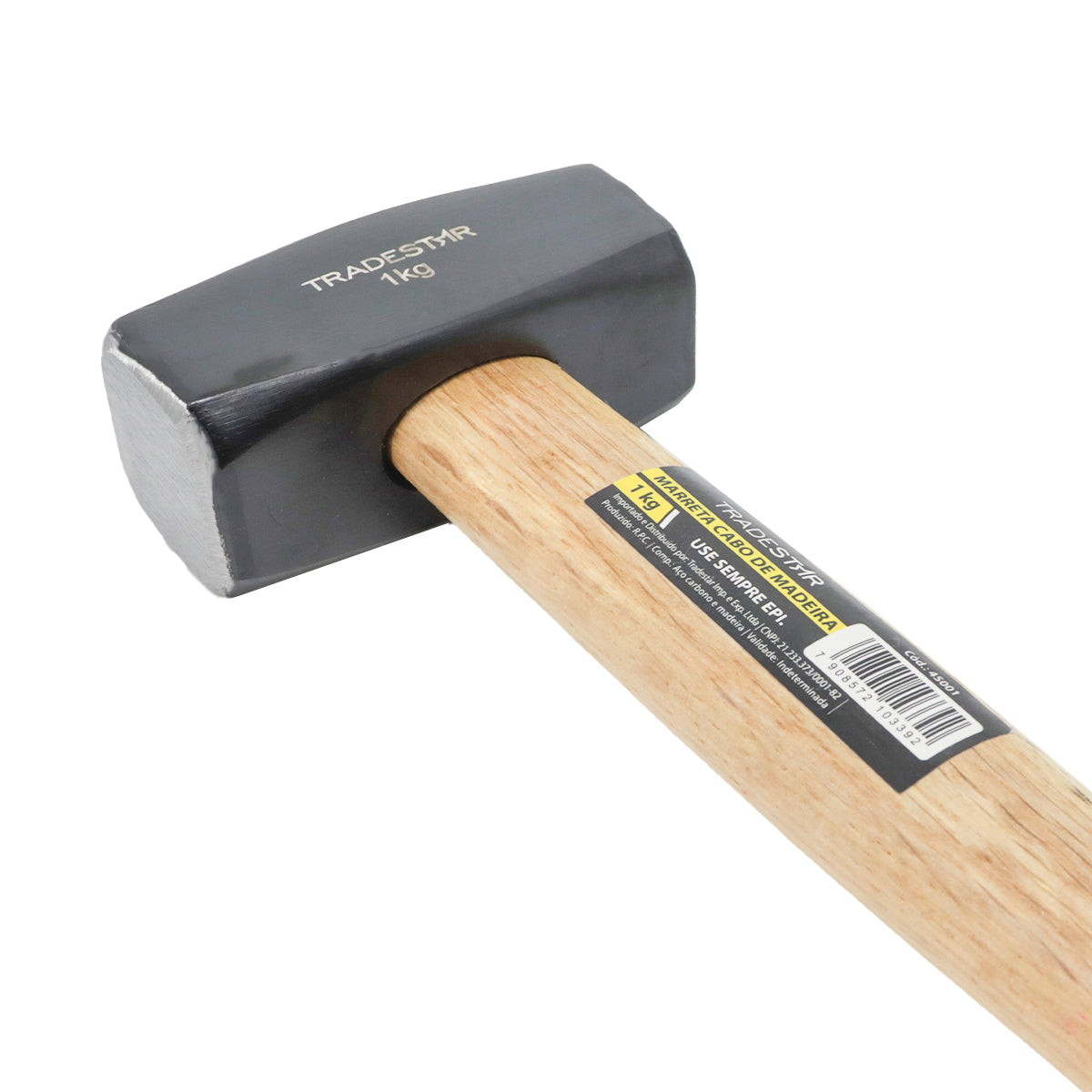 Kit Marreta 1kg Tradestar com cabo de madeira, talhadeira e ponteiro 3/4x8 Tradestar. Ferramentas ideais para construção e demolição, incluindo marreta de aço forjado, ponteiro e talhadeira resistentes. Kit completo para trabalhos pesados e precisos.