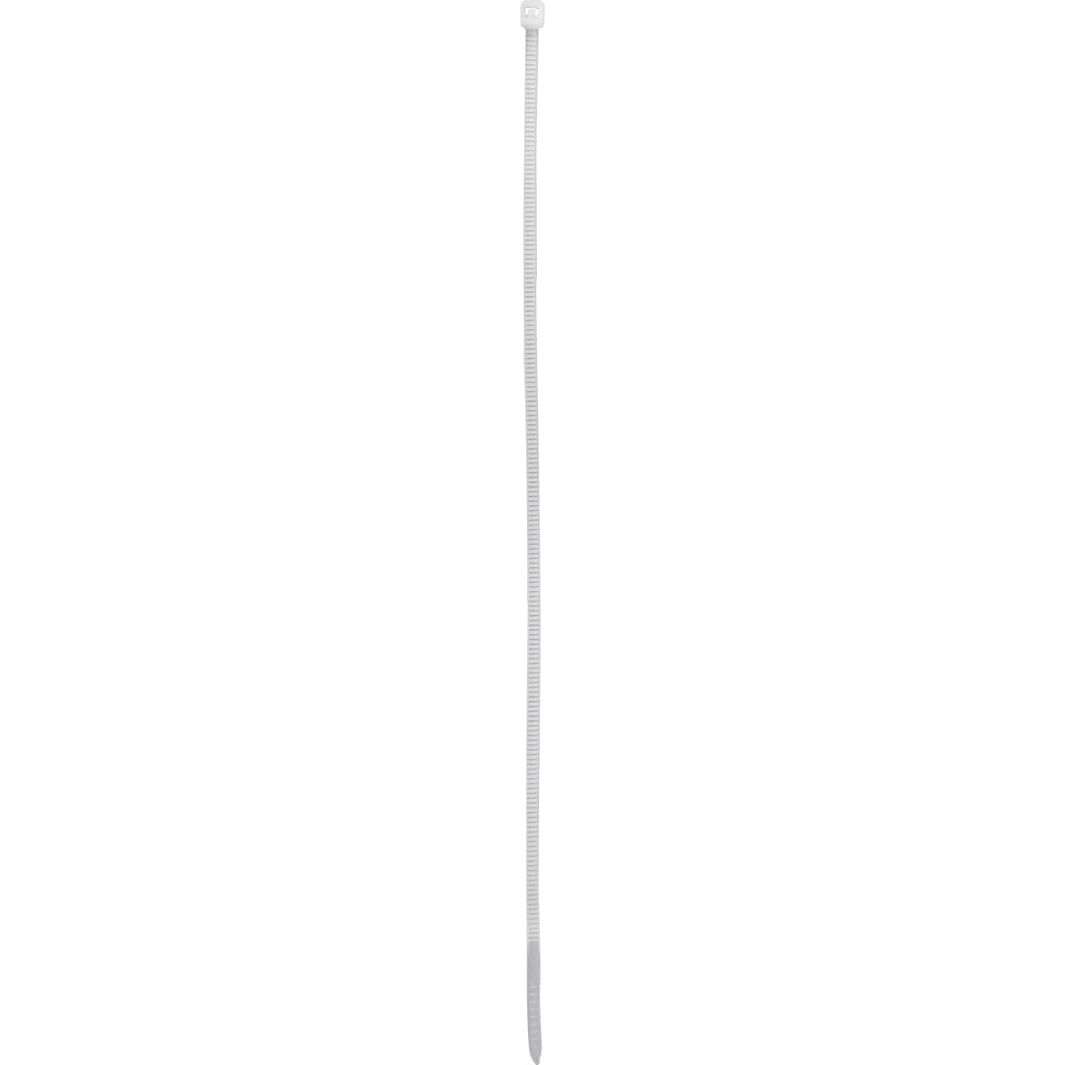 Abraçadeira de nylon branca Tradestar 2,5x200mm, ideal para organizar e fixar cabos e fios. Pacote com 500 unidades, resistente e versátil para eletrônica, construção e jardinagem.