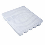Porta Talheres Organizador com Tampa 35x30x5cm 6 Divisórias - Mantenha seus talheres organizados e protegidos com este organizador de plástico resistente, ideal para gavetas e bancadas de cozinha. Possui 6 compartimentos e tampa para higiene e praticidade no dia a dia.