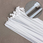 Abraçadeira de nylon branca Tradestar 3,6x300mm, pacote com 500 unidades, ideal para organizar e fixar cabos e fios em projetos de eletrônica, construção e automotivo.