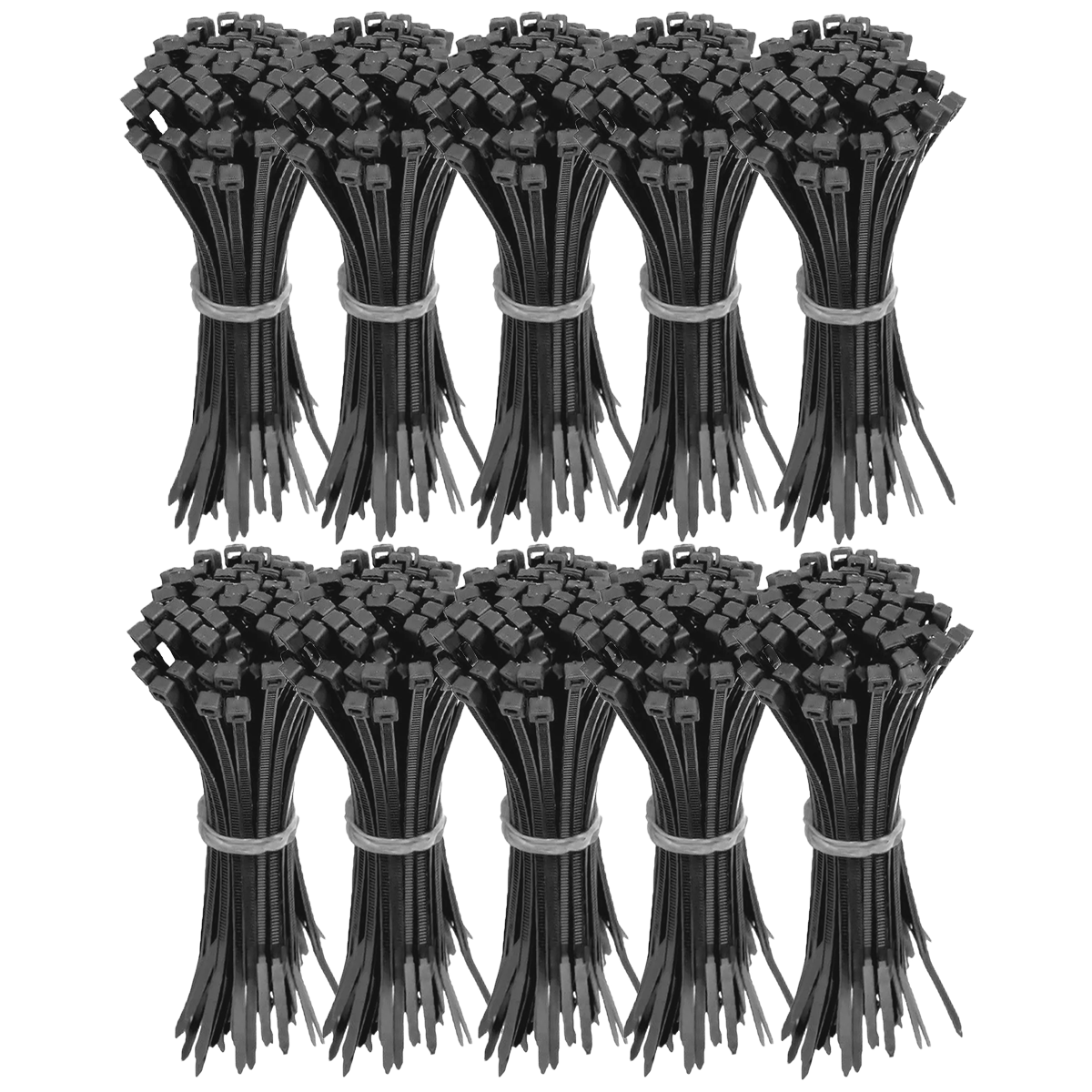 Abraçadeiras de nylon pretas Tradestar 2,5x100mm, pacote com 1000 unidades. Ideal para organizar e fixar cabos, fios e outros itens em eletrônica, construção civil, jardinagem e automotivo. Duráveis, versáteis e fáceis de usar.
