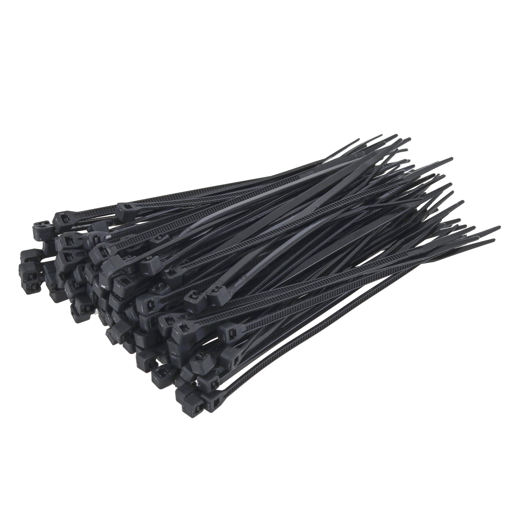 Abraçadeiras de nylon pretas Tradestar 2,5x100mm, pacote com 1000 unidades. Ideal para organizar e fixar cabos, fios e outros itens em eletrônica, construção civil, jardinagem e automotivo. Duráveis, versáteis e fáceis de usar.