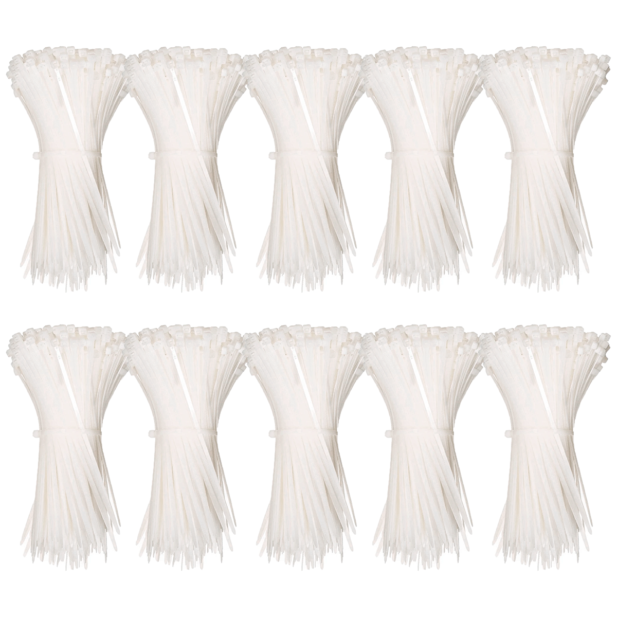 Abraçadeira de Nylon Enforca Gato 2,5x150mm Branca Tradestar - 1000 Unidades (10 pacotes de 100). Ideal para organizar e fixar cabos, fios e outros itens em eletrônica, construção, jardinagem e automotivo. Durável, versátil e fácil de usar.