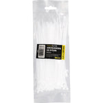 Abraçadeira de nylon branca Tradestar 2,5x150mm com 1000 unidades, ideal para organizar e fixar cabos e fios em projetos de eletrônica, construção civil, jardinagem e automotivo. Abraçadeiras resistentes e versáteis para uso doméstico e industrial.