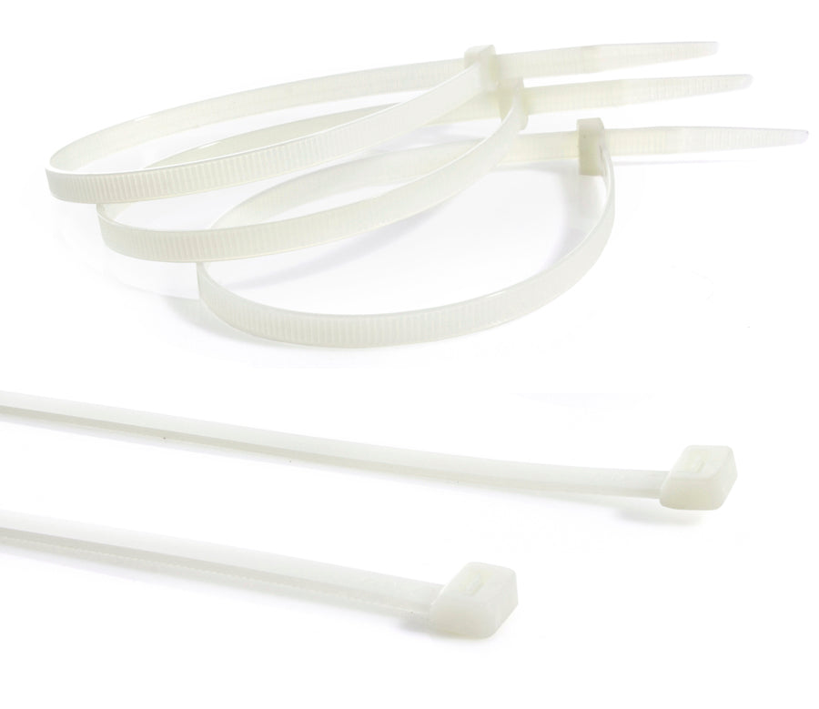 Abraçadeira de nylon branca Tradestar 2,5x200mm, pacote com 1000 unidades. Ideal para organizar e fixar cabos, fios e outros itens em eletrônica, construção civil, jardinagem e automotivo. Durável, versátil e fácil de usar.