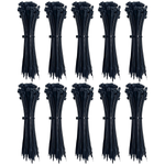 Abraçadeira de nylon preta Tradestar 3,6x250mm - Pacote com 1000 unidades. Ideal para organizar e fixar cabos, fios e outros itens em projetos de eletrônica, construção civil, jardinagem e automotivo. Durável, versátil e fácil de usar.