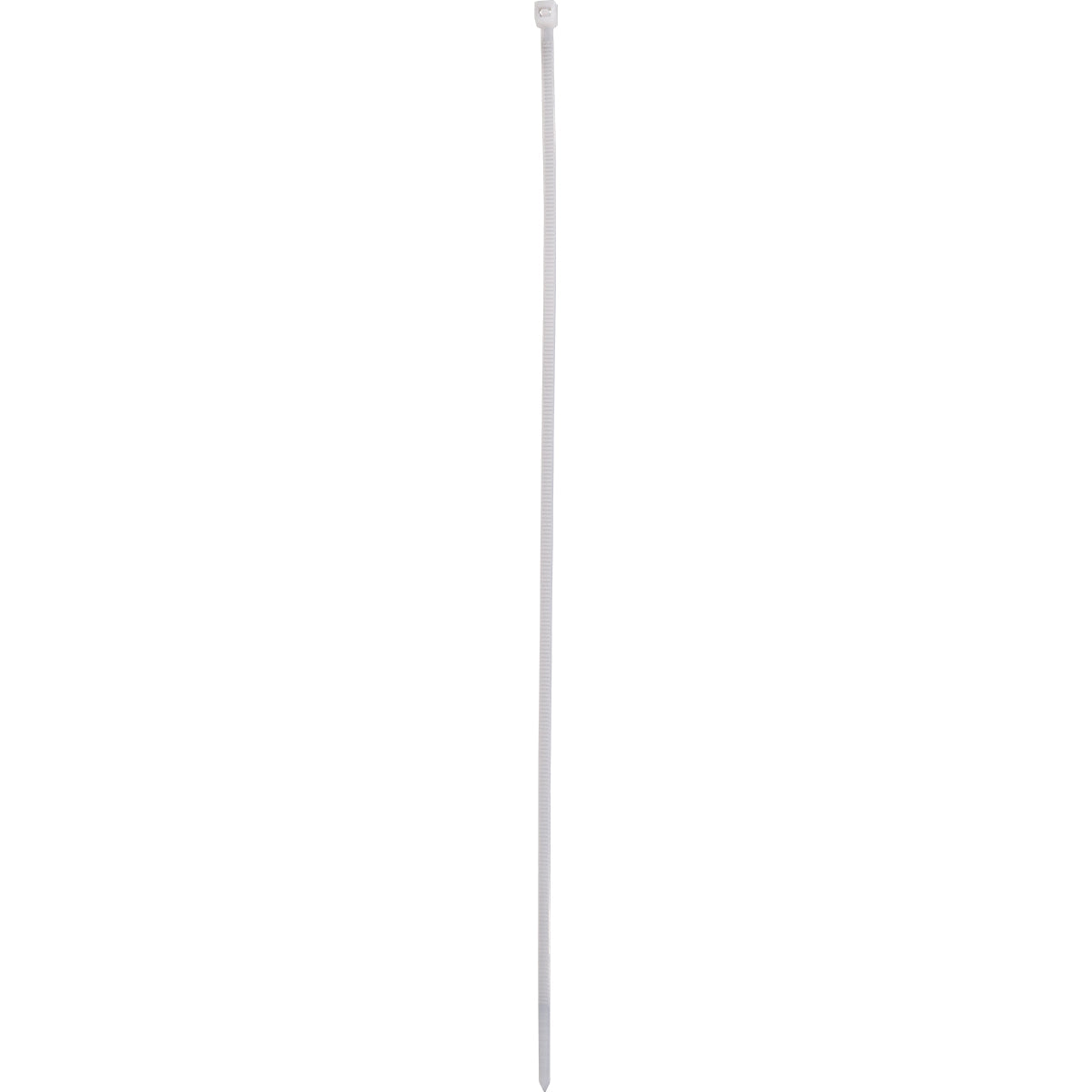 Abraçadeira de nylon enforca gato branca Tradestar 3,6x300mm, pacote com 1000 unidades, ideal para organizar cabos e fios em eletrônica, construção civil e automotivo. Durável, versátil e fácil de usar.
