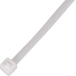 Abraçadeira de nylon enforca gato branca Tradestar 3,6x300mm, pacote com 1000 unidades, ideal para organizar cabos e fios em eletrônica, construção civil, jardinagem e automotivo. Durável, versátil e fácil de usar.