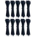 Abraçadeira de nylon preta Tradestar 3,6x300mm, pacote com 1000 unidades (10 pacotes de 100). Ideal para organizar e fixar cabos, fios e outros itens em eletrônica, construção, jardinagem e automotivo.