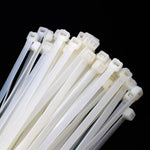 Abraçadeira de nylon branca Tradestar 4,8x300mm, pacote com 1000 unidades, ideal para organizar e fixar cabos e fios em eletrônica, construção civil e automotivo. Solução durável e versátil para organização.