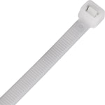 Abraçadeira de nylon branca Tradestar 7,6x250mm, ideal para organizar cabos e fios. Pacote com 1000 unidades, resistente e versátil para uso em eletrônica, construção e automotivo.