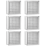 Kit com 6 Tijolos Bloco de Vidro Crystal Tradestar 19x19x8 cm, ideal para paredes, divisórias e projetos de design de interiores. Blocos de vidro transparentes que proporcionam claridade e luminosidade, com design ondulado e alta resistência.