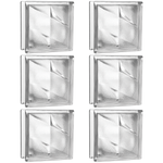 Kit 6 Tijolos Bloco de Vidro Rajada Opaca Tradestar 19x19x8 - Blocos de vidro quadrados transparentes com textura rajada, ideais para divisórias e paredes que permitem a passagem de luz natural. Perfeitos para projetos de design de interiores e construção.