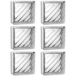 Kit com 6 tijolos bloco de vidro ondulado Tradestar 19x19x8 cm, ideal para paredes, divisórias e projetos de design de interiores que buscam iluminação natural e privacidade. Blocos de vidro transparentes com design ondulado para um visual moderno e elegante.